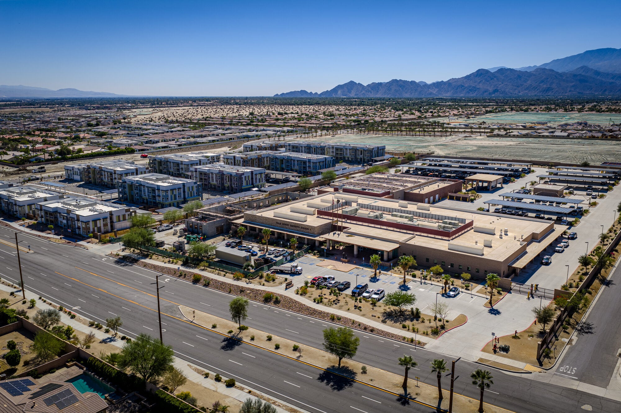 Aerial view of a Palm Desert construction site