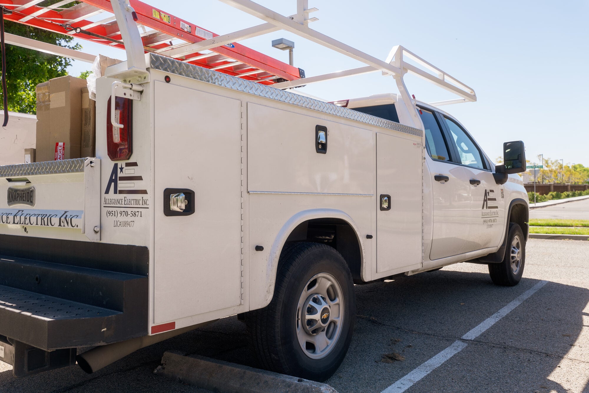 Allegiance Electric service truck on site at the probation facility